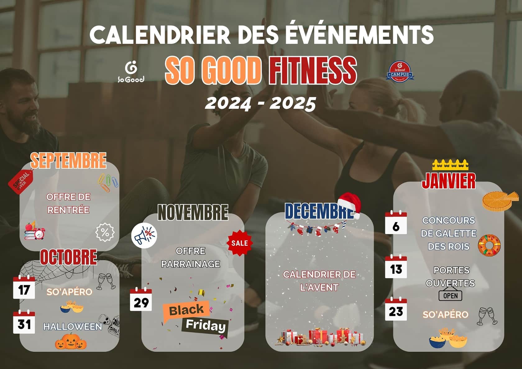 Calendrier des événements 2024/2025 - 2ème semestre